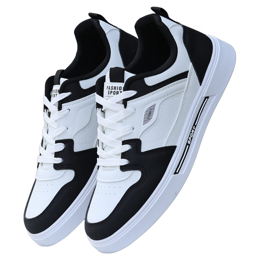 Spider King official website men's shoes 2024 new autumn leather sports and casual board shoes for men's versatile trendy little white trendy shoes learning white black_9905[K] 38