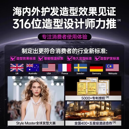 Quan Shang German Brand Wireless Straight Clamp Curling Wand Negative Ion Does Not Hurt Hair Women's High Skull Small Splint Portable Curling and Straightening Artifact for Travel Portable Home Dormitory Charging Senzi 1 Billion Level Negative Ions Smooth Frizz and Long-lasting Styling