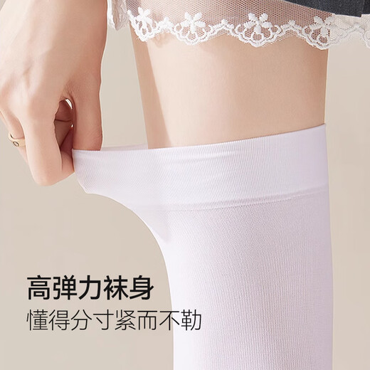 Catman white over-the-knee socks for women, thin, strong pressure, slimming jk socks, cool sun protection, black thigh stockings, spring and summer, over-the-knee socks, white 1 pair, one size fits all