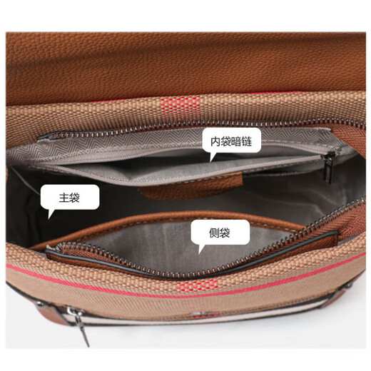 CITICITY Bag Women's Bag High-end Luxury Plaid Backpack Retro British 2025 New Commuter School Bag Travel Backpack Caramel Color (Exquisite Gift Box)