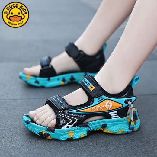 G.DuckKids Little Yellow Duck 2025 Summer Boy Sandals para niños TOE ABIERTO MEDIO SUGLO SOLO SOLO Sports Impermeable Playa de la playa para niños 9901 Pink 27 Longitud interior/17.2 cm