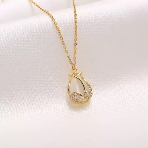 Tulip Necklace 2025 New Trendy Internet Celebrity Hot Style High-Looking Clavicle Chain for Women Tulip Pendant + Lip Necklace