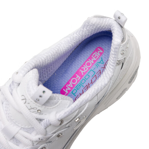 斯凯奇（Skechers）女鞋春季新款透气熊猫鞋官方正品休闲鞋老爹鞋小白鞋运动 11979-WSL 35