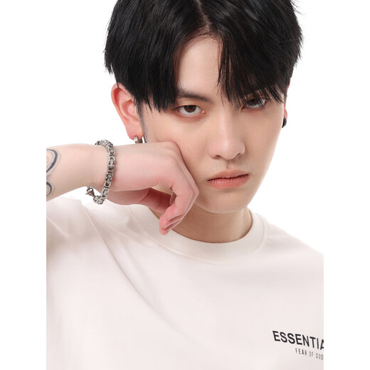 Companion blessing men's titanium steel Cuban bracelet, simple and generous bracelet for boys, versatile bracelet for men, Gao Qiqiang's same bracelet, chain length 18cm