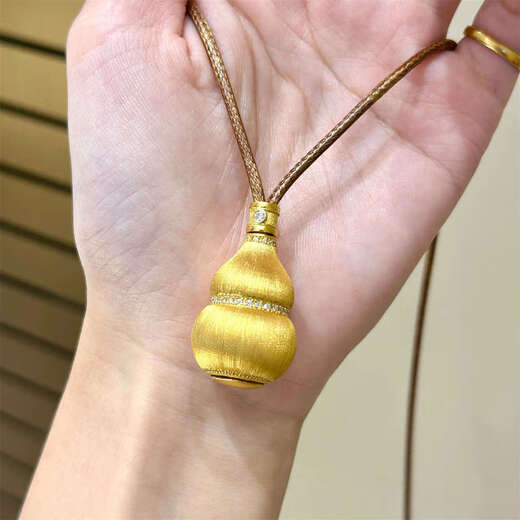 Only double ancient method inherited 18k gold micro-inlaid God of Fortune God of Fortune pendant necklace exquisite niche ancient design clavicle neck necklace God of Fortune God of Fortune + coffee rope