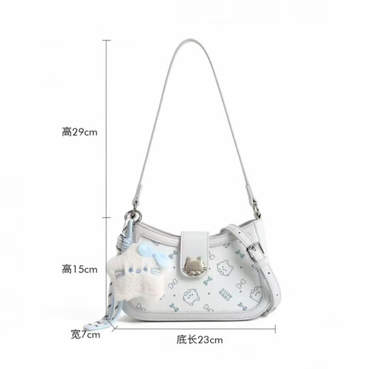 COW&KITTY Genuine KT Cat 2025 New Tote Bag Messenger Bag Girls Shoulder Bag Handbag Birthday Gift Girl Versatile Blue Pendant Gift Box 23-7-15
