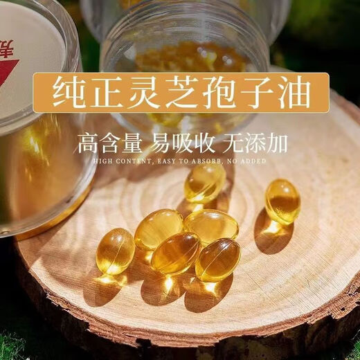 Supermarkt Ganoderma-Sporenöl-Weichkapseln authentisches Changbai Mountain Ganoderma-Sporenöl Ganoderma-Sporenpulverextraktion Ganoderma-Sporenöl 1 Flasche 100 Kapseln