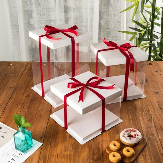 Sailotou cover baking box with heightened double layers customized four inches eight inches 6 inches 10 inches 12 inches small layer 6 inches pure color 22*22*16cm 10 set