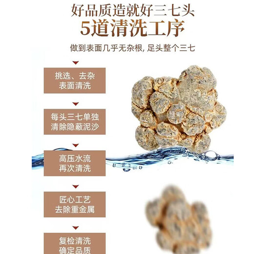 膳鼎祁  三七云南文山春三七中药材20头10头无剪口田七三七头 【精选30头30个-500克当季新货】