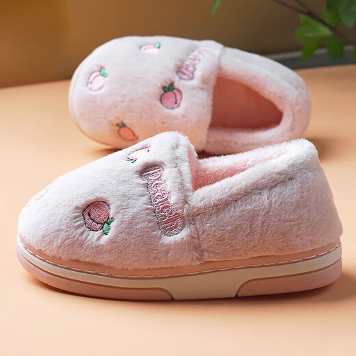 Ormondwei Children's Bag Heel Cotton Shoes Autumn and Winter Indoor Home Slippers Baby Warm Toddler Cotton Slippers 1-3 Years Old WB02 Pink 18 (18-19) Code