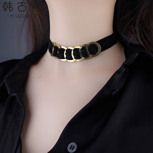 QUAMER老凤凰金店款项链女2025年新款锁骨链短款颈带项圈脖子配饰品颈链 四叶草毛衣链钛钢渡18K