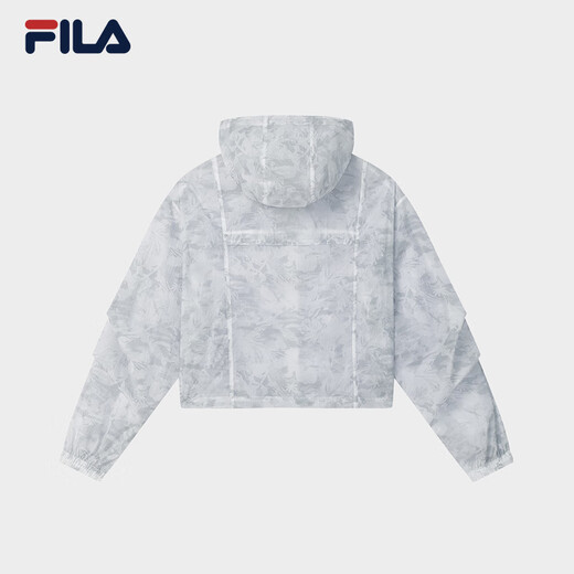 
FILA official women's woven jacket 2025 summer fashion casual loose full print hooded top