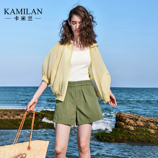 Kamilan light luxury high-end thin short jacket for women 2025 new huge and beautiful loose hooded cardigan top summer apricot S