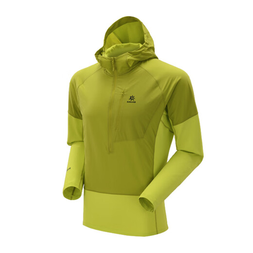Kailas Sport Outdoor Mountain Climbing Brand Logo Atmungsaktives warmes winddichtes Kapuzen mit halb offener Brust Fleece Jacke Xuanqing Black M.