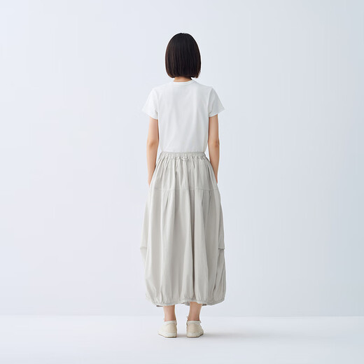 MUJI IDEE Women's Plain Lantern Skirt Long Skirt Women's Skirt Women's 25 Summer Style GA53CC5S Light Gray One Size