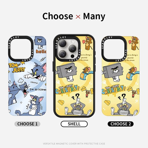 Красивый десять центов (MSMF) кошачья и мышь Apple Pare Мобильный корпус Tom Cat Jerry Mouse Mouse Magnetic Magnaphthale заряжается милый мультипликационный аниме, применимый для мужчин и женщин против фарта [магнитный акрил] кошка и мышь-BG1477G iPhone13