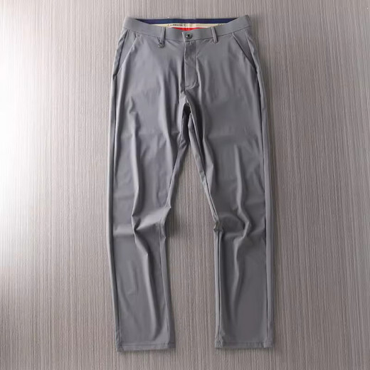 Orden de fábrica simplificada Fibra de bambú suave Fibra de primavera temprana NUEVO ALIMO DE MENORES Menores Casuales Biros delgados altos altos y altos pantalones negros 1049 Single Tamaño 30 (114-118Jin [Jin equivale a 0.5 kg])