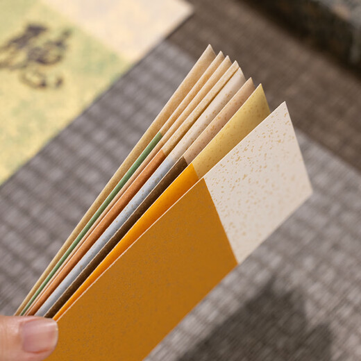Huying rice paper bookmark blank card New Year classical Chinese style card red paper sprinkled with gold handwritten calligraphy DIY card paper creative