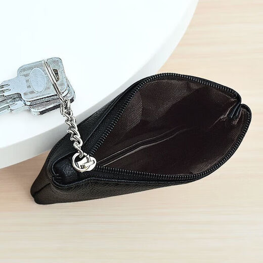 Hummer Mini New Small Card Bag, All-Match Key Bolet, Wallet de moneda de moda, almacenamiento compacto, billetera pequeña, cremallera, bolsa de monedas, negro suave