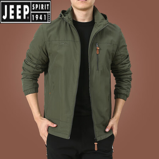 JEEP SPIRIT charge jacket men's spring and autumn men's outdoor American windproof waterproof windbreaker men's autumn sports jacket dark blue 9898 plus velvet 5XL