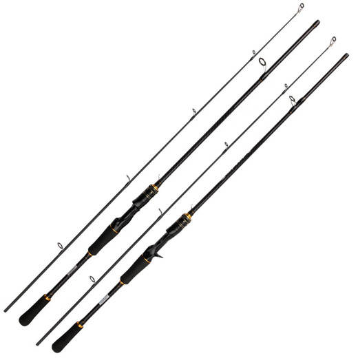 Newbie Luya rod full set professional Luya equipment carbon long throw black rod sea fishing bass fishing 2.4m long throw sea fishing match with left-hand water drop wheel set