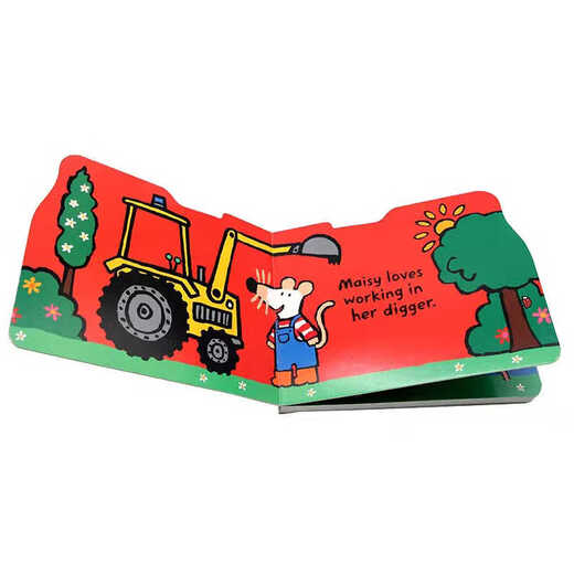 小鼠波波交通工具造型书4册合售 英文原版绘本 Maisy's Fire Digger/Sailboat/Tractor/bus  儿童巴士挖掘机纸板书 Lucy Cousins 小鼠波波交通工具纸板书
