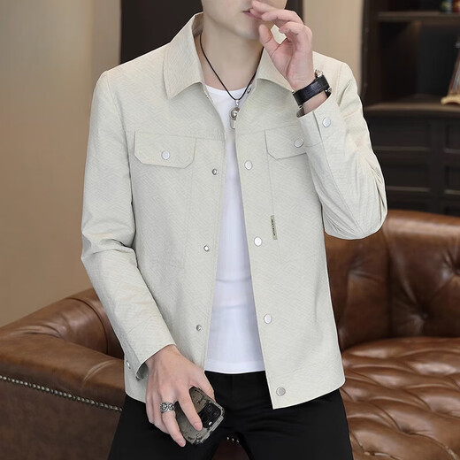 
Playboy (PLAYBOY) 2025 new jacket for men's summer thin breathable casual short jacket for men's jacquard top thin jacket 8366 khaki 2XL [140-155Jin [Jin equals 0.5 kg]]