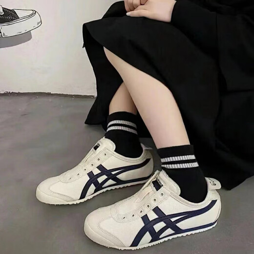 Onitsuka Tiger鬼冢虎春夏低帮男女鞋一脚蹬懒人鞋休闲帆布鞋透气运动情侣鞋 鬼冢虎樱花(布面) 40