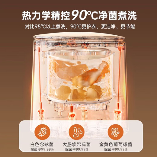 Bear Mini Washing Machine Fully Automatic Pulsator Household Washing and Drying Integrated Underwear Washing Machine Baby Washing Machine High Temperature Boiling and Washing to Remove Blood Stains National Subsidy XYJ-S05J1