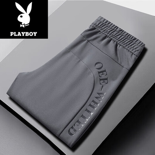 Playboy (Playboy) 2025 Frühlings- und Herbst neue Freizeithose für Männer für Männer lässig lockere trendige dünne, atmungsaktive Hosen für Männer K9226 Schwarzer Körper l Vorschlag-115jin [Jin gleich 0,5 kg]