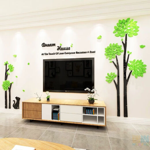 
Creative dandelion TV background wall sticker living room wall decoration bedroom room layout 3d three-dimensional sticker self-adhesive 3294B sky blue extra large
