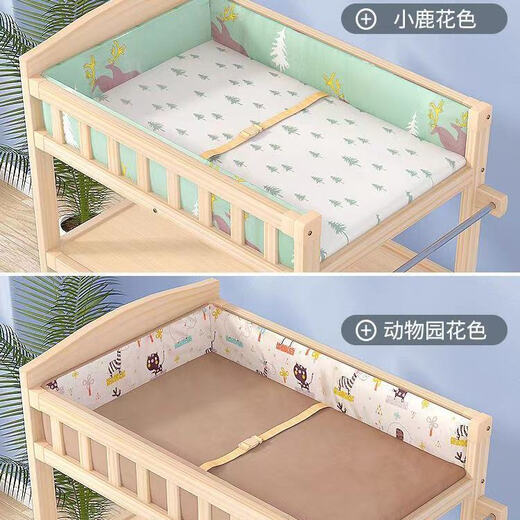蕉京尿布台带护栏换尿布台婴儿护理台新生儿洗澡台棉垫子护围子全棉面 萌奶牛护围棉垫子（没有木头台子的)