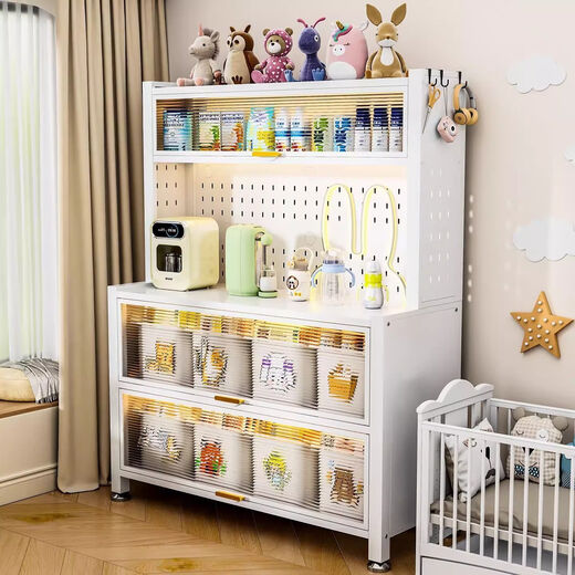 Kashiman National Baby Feeding Table Shelf Baby Products Storage Cabinet Home Floor-standing Milk Powder Storage Sideboard Subsidy White 6-layer Length 120 Depth 42 Height 188cm Length, Width and Height (user self-installation) Strongly recommended to choose
