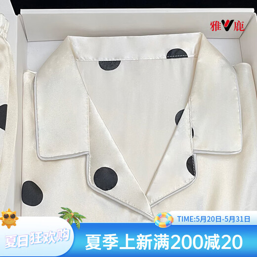 Yalu pijama para mujeres en verano seda seda seda pantalones pantalones pantalones pantalones pantalones cortos dulces Polka Polka Summer Spring and Summer Women's Ropa Light Amarillo #YX-9214 M [75-98] Jin [Jin es igual a 0,5 kg]