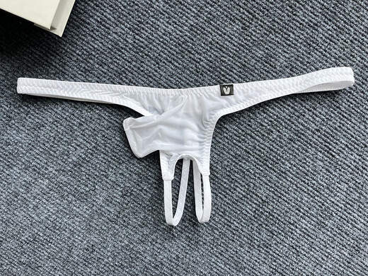 Sexy Tanga mit niedriger Taille für Männer mit offenem Mund, eisgedünnes, hohes Schwulenbett, feste Farbunterwäsche, schwarz-weiß-purpur-3-Pack M geeignet für Gewicht 100 Jin [Jin gleich 0,5 kg] -120 Jin [Jin gleich 0,5 kg]