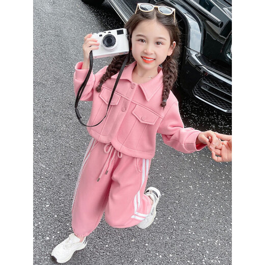 Ultraman Kinderkleidung Mädchen Set Herbst Kleidung 2025 Neues Baby-Mädchen Frühlings- und Herbstkleidung Mädchen modische Arbeitskleidung Zweiteiler Set Hot Sale Purple 90 (Empfohlen 80-90 cm, ungefähr 1-2 Jahre alt)