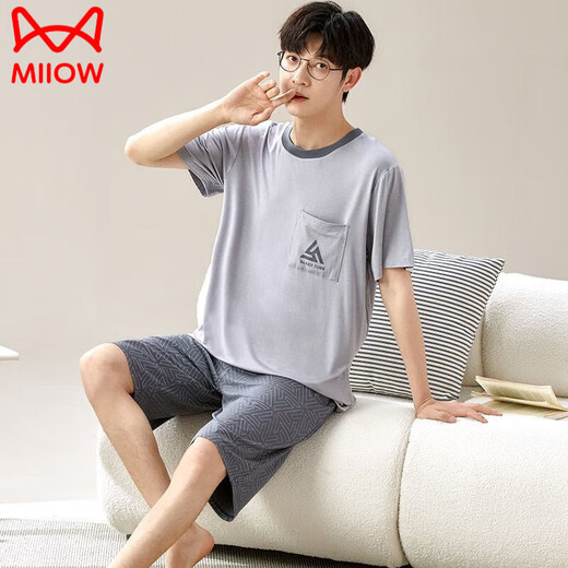 Catman (Miiow) Pajamas masculin Summer 2025 Nouveau lâche et short pour shorts à usage extérieur Plus taille de vêtements de maison décontractée pour femmes 6624 4xl