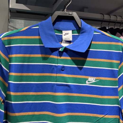 耐克（NIKE）短袖男装季新款户外健身运动服POLO衫条纹百搭翻领休闲T恤 FN3897-480 M