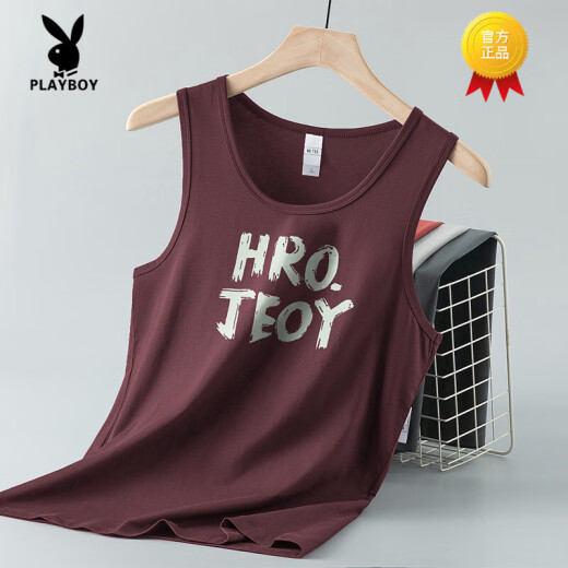 花花公子（PLAYBOY）莫代尔冰丝背心男健身运动坎肩夏季速干凉感宽肩吊带工字无袖t恤 055-695黑色 M