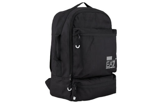 Emporio Armani Couleur solide de grande capacité Logo Impression de sac polyester sac sac à dos sac à dos grand taille de style couple noir