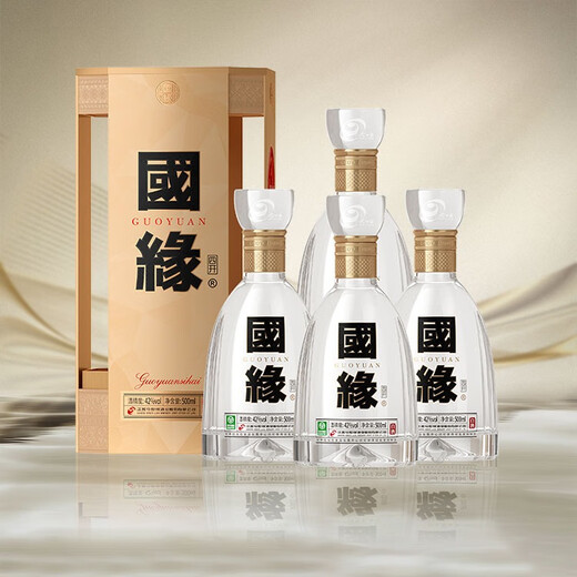 今世缘 国缘四开 幽雅醇厚型白酒 42度 500ml*4瓶 整箱装 