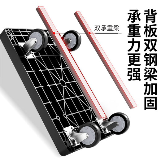 Zusammenklappbarer flacher Haojiaju-Wagen, doppelte Stahlrohrtragfähigkeit 500 Jin Jin entspricht 0,5 kg, 71 * 47 cm 4-Zoll-leicht klingende schwarze Räder, handgeschobene Frachthandhabung, kleine Anhängerdekorationsfabrik