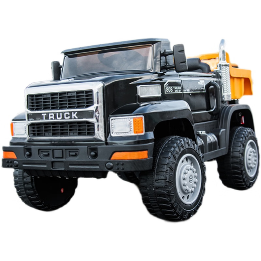 Jingxuan children's remote control four-wheel truck children's electric dump truck can seat a large four-wheel toy vehicle automotive engineering card yellow 12V10 battery leather seat electric dump truck four-drive