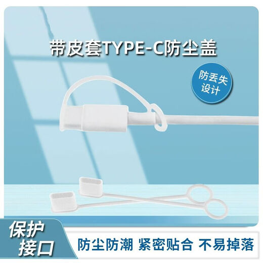 USB blocker with leather case type-c interface dust cover dust cap mobile phone dust plug anti-dust anti-oxidation anti-lost black 50 pcs