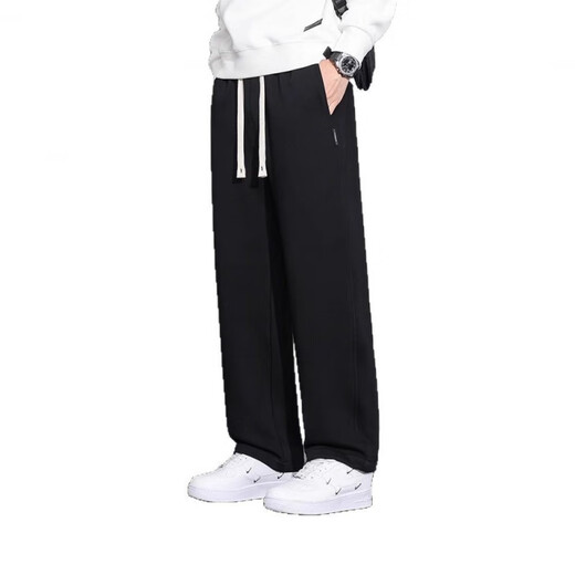 Lee Kids Black Hoodies für den Frühling und Herbst für Männer, lose geradlinige Scimitarhosen für Teenager, drapierte Wide-Bein-Freizeithosen CJ-6628 Khaki + CJ-6627 Navy Blue (2 xl