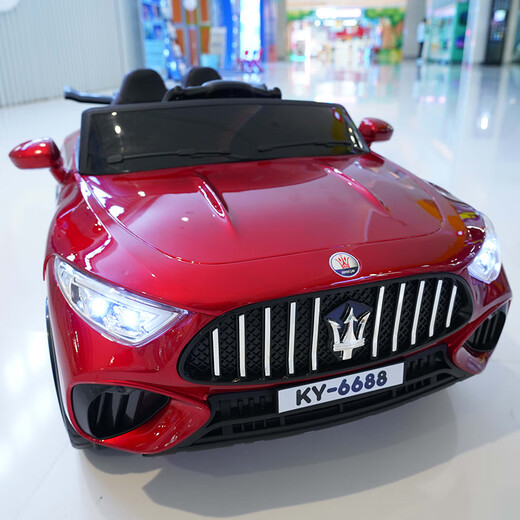 Beiteniu children's electric car four-wheel drive can sit on the remote control charging swing toy car for men and women baby baby car pink dual drive + large battery self-driving remote control + light music + mobile phone Bluetooth