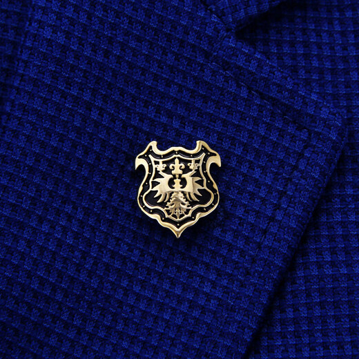 Cijia Brooch Men's Brooch Brooch Gold plaqué Maya Shield Gold Retro Forme Silver Coll Brooch Brooch Femmes Gold plaqué Maya Shield Broche + Couvercle de bouffée de manchette