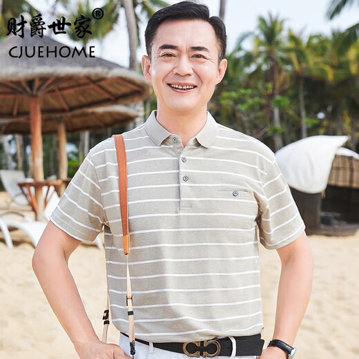 MU Shijue Vater mittleren Sommers Sommer kurzärmeliges T-Shirt 50-jähriges Polo-Hemd Top Sommer Dünne mittlere und ältere Männer Großvater CJ9901 Hellblau M 165/
