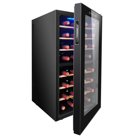 Double shop red wine cabinet air-cooled constant temperature and humidity household embedded small ice bar tea cigar cabinet refrigerated fresh cabinet black beech wood rack + 20 pieces