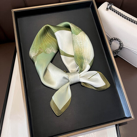 
CARNEGIE/KEITH Silk Scarf for Women 2025 New Mulberry Silk Scarf Shawl Scarf High-end Square Scarf Long Strip Scarf For Wife and Girlfriend Elegant Ginkgo Leaf [100% Mulberry Silk]